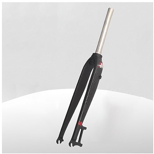 ZJHAHJY Forcella rigida per bici da 26/27,5/29 pollici, senza filettatura, dritta, con freno a disco, forcella anteriore a sgancio rapido, in lega di alluminio, forchette rigide QR 100 mm (nero, 27,5