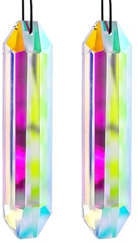 WUSJCOF 2 x prismi di cristallo acchiappasole acchiappasole arcobaleno creatore cristalli esagonali sospesi per finestra interna patio