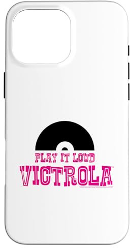 Half Vinyl Play It Loud Retro Record Company Case for iPhone 16 Pro Max