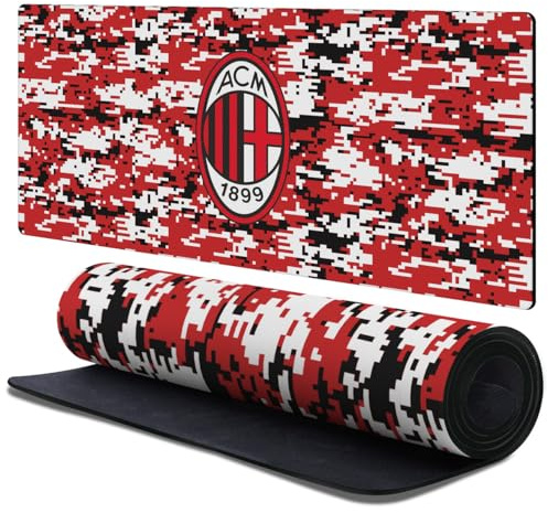 Head Case Designs Licenza Ufficiale AC Milan Camouflage Digitale Logo Cresta 37.4 x 15.75 x 0.16 Inches (900 x 400 mm) - XL Tappetino per Mouse E Scrivania da Ufficio per Giochi Tastiera PC