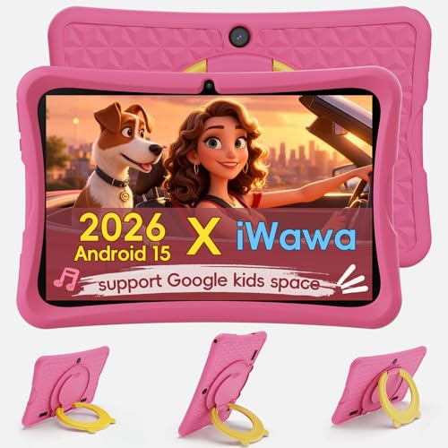 DigiLand Android 15 Tablet Bambini 10 Pollici,6GB RAM + 64GB ROM (espandibile),Controllo Parentale,App Bambini Preinstallate, Doppia Fotocamera, con Custodia Protettiva (Caricabatterie non incluso)