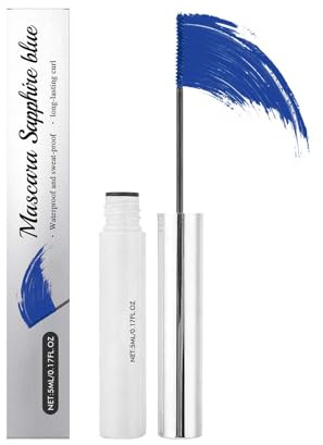 Clawrex Blau Wimperntusche Wasserfest, Blue Mascara, Panorama Mascara mit Seidig Bürste, Extra Volumen, Nicht Verklumpend, Durable Wasserfest & Langlebige Volumizing Curling, Halloween Augen Makeup