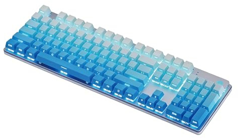 HP GK400F Mechanical Gaming Keyboard, 104 Keys Wired Keyboard with Brown Switches, Mixed Lighting, Double-Shot ABS Keycaps, for Desktop and Laptop (Glacier Blue)