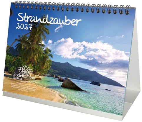 Strandzauber DIN A5 Tischkalender für 2027 Urlaub Strand und Strände - Seelenzauber