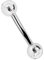 Titan Piercing Schmuck Banane in 1,2 x 10 mm mit 2 klaren Steinkugeln in 3 mm