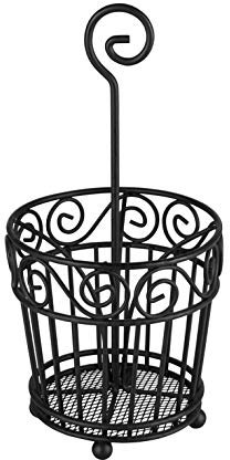 Spectrum 46110 Besteckkorb, verschnörkeltes Design, Schwarz