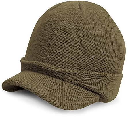 Strickmütze mit Schirm Wollmütze gestrickte Mütze Wintermütze mit Schild Skimütze