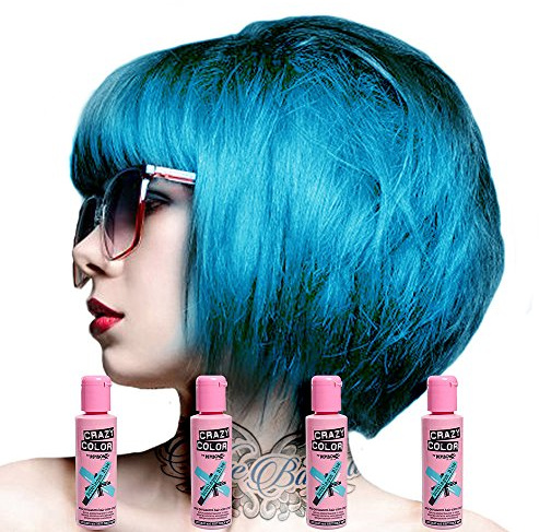 Renbow - Crazy Color - Semi-Permanent Hair Dye - Bubblegum Blue No 63 - 100ml - x4 Per Box