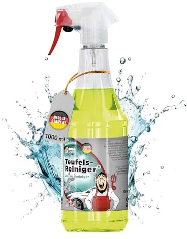 TUGA Chemie Teufelsreiniger Fahrzeug-Vorreiniger – kraftvoller Schmutzlöser gegen Insektenreste, Öl & Straßenschmutz – materialschonend für Lack, Kunststoff & Glas – 1 L Sprühflasche - Made in Germany
