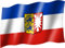 sportfanshop24 Flagge/Fahne Schleswig Holstein Staatsflagge/Landesflagge/Hissflagge mit Ösen 150x90 cm, sehr Gute Qualität