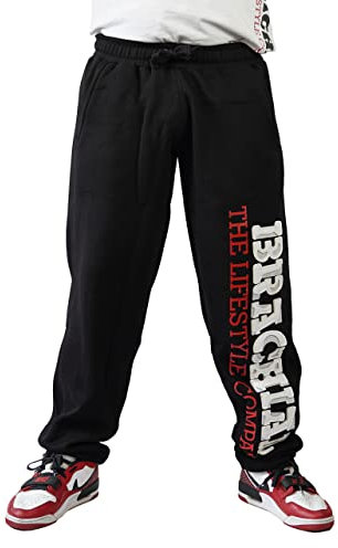 BRACHIAL® Bodybuilding Hose Herren [lockerer Schnitt, robuster Stoff] Schwarz/Weiß M | Fitness Kleidung | Bodybuilding | Pumperhose | Pants Men | Gym Clothing