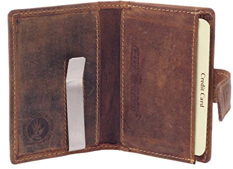 Greenburry Vintage Herren Minibörse Geldbörse Braun Brown 10,5x8x1 cm