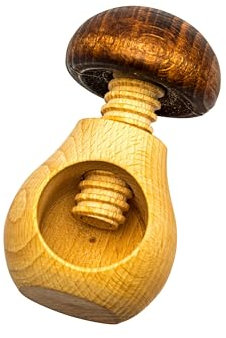 NEUSTANLO | Nussknacker | Pilz Design in Braun | massives Buchenholz | Schraubgewinde | klassischer Charme | ideal für Walnüsse und Haselnüsse