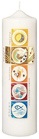Taufkerzen 25 x 7 cm mit Namensverzierung und Geschenkkarton, Nr. 100