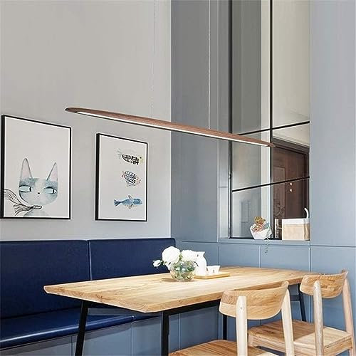 Modern Design Hängelampe LED Hängeleuchte aus Holz Pendellampe Dimmbar Pendelleuchten höhenverstellbar Kronleuchter Esszimmer Schlafzimmer Innenleuchte Dekorative Deckenleuchte 18W 3000K-6000K 130cm