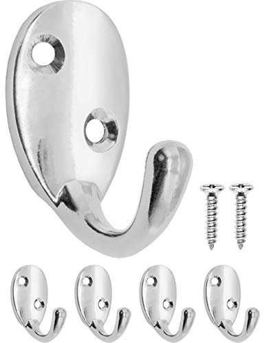 Fuxxer® 4 ganci antichi, ganci per asciugamani, ganci in ferro, design cromato, argento