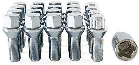 Chrome Set of 16 Wheel Bolts & 4 Locking Wheel Nuts for BMW 3 Series PN.SFP-16BM425+B425117