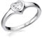 Materia Zirkonia Ring Silber 925 Herzchen - Silberring Damen schmal SR-163-54