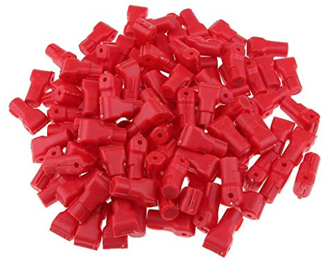 B Baosity 100x Shop Anti-Lost Colgante, Gancho De Retención, Bloqueo, Para Tienda, Antirrobo, Rojo - 4mm