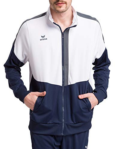 Erima Herren Squad Worker Jacke (1032033), weiß/new navy/slate grey, 3XL