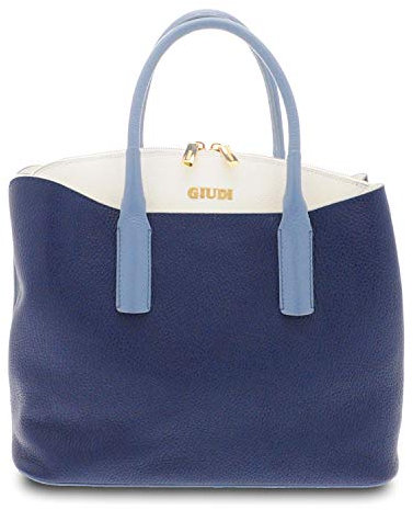 GIUDI ® - Damenhandtasche aus gehämmertem Kalbsleder, drei Fächer, Schultergurt, Handtasche, echtes Leder, Made in Italy