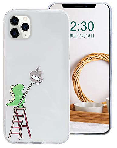 Guppy for iPhone 11 Pro Max Funny Dinosaur Case Cute Animals Embossed Pattern Flexible Soft TPU Rubber Slim Lightweight Cover Shock Absorption Protective Bumper Case for iPhone 11 Pro Max Clear