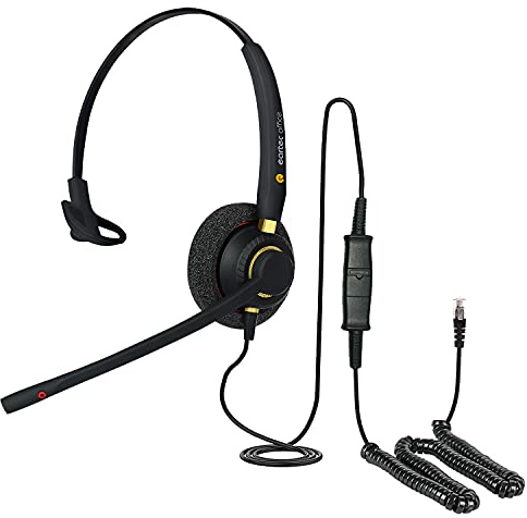 Headset for Polycom VVX 600 VVX 601 VVX 1500 VVX150 VVX 250 VVX 350 VVX 450 VoiP Light weight Headset Great noise cancelling mic Clear sound HD speaker Great in any office or home QD002P + EAR510