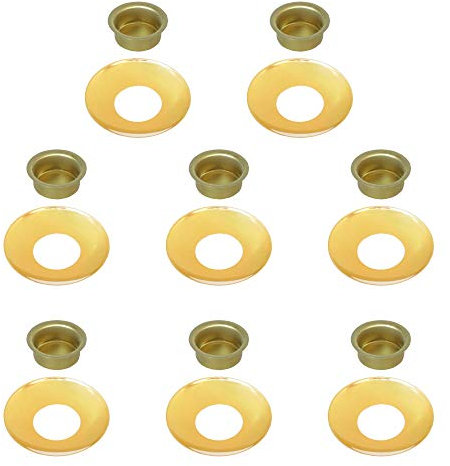 Auswahl Sorte + Menge - Kerzentülle Kerzeneinsatz Kerzenhalter Tropfenfänger aus Metall, für Baumkerzen, Puppenkerzen, Pyramidenkerzen Tafelkerzen u. Teelichter - 8 Stück Tülle + Tropfenfänger 20 mm