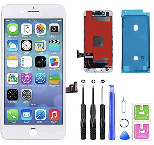Allfixparts for iPhone 7 Screen Replacement,LCD Display and Touch Screen Digitizer Replacement Frame Assembly with Repair Tool Kit (white)