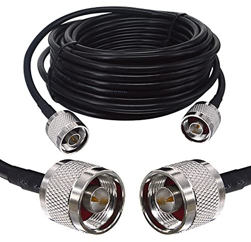 Boobrie 10M N maschio Cavo Coassiale SuperFlex RG58 Aggiornato Cavo Adattatore di tipo N Maschio a N Maschio Cavo Jumper Pigtail Maschio 50 Ohm per WiFi Router/Phone/Radio/Signal Booster Amplifier