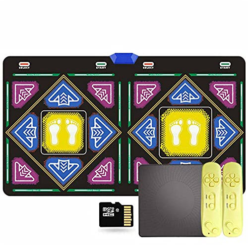 scosao Dance Mat Game for TV Wireless, Dancing Pad for Kids and Adults Electronic Dance Playmat with Multifunction Games, Double Interactive Portable Dance Floor for Home with Wireless Handle,