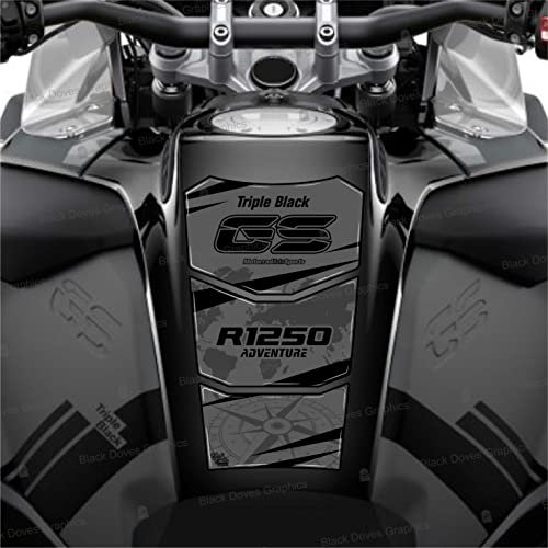 3D-Aufkleber Tankschutz kompatibel mit/Ersatz für BMW Motorrad R 1250 GS Adventure 2021 Triple Black Tankpad