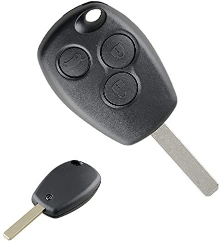 LAKAMODO Coque Clé Plip Télécommande pour Renault Modus Clio Kangoo Twingo Wind 3 Boutons Lame Plate
