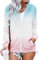HVEPUO Damen Full Zip Hoodie Kordel V Ausschnitt Damen 2021 Casual Lockere Bunt Hoody Reißverschluß Kapuze Für Teenager Sweatjacke Frauen Kapuzensweatjacke Kuschel Jacke Clothing Hellpink Hellblau XS