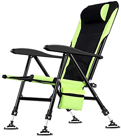 WMDSYGD Angelstuhl Boots-Angelstuhl Lightweight Folding Camping-Stühle mit geschicktem Kissen, anhebbare Beine für Strand Wild Recliner Unterstützung 550 lbs Klappstuhl (Color : B)