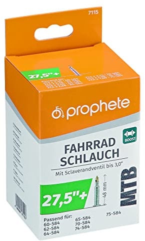 Prophete Fahrradschlauch 27,5 x 2,2-3,0, MTB Boost Size Schlauch, Sclaverandventil
