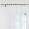 Joyswahl Voile Gardineschal Transparenter mit silberner Stern- und Mondmuster-Druck Vorhang Modern Dekoschal Fenstergardine mit Kräuselband, BxH 140x145cm