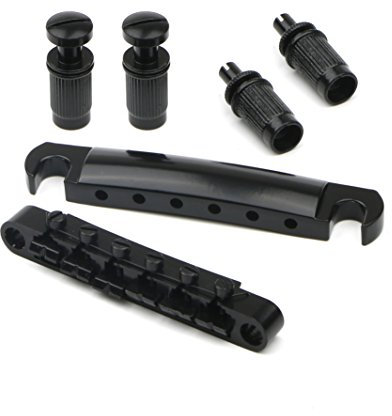 Pxyelec Tune-O-Matic Steg-Saitenhalter für LP E-Gitarre, Schwarz