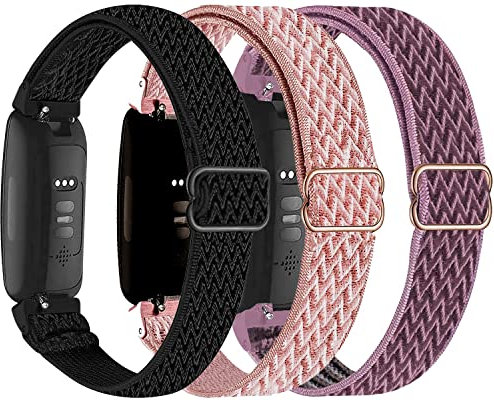 Nigaee Nylon Armband Kompatibel mit Fitbit Inspire 3/Inspire 2/Inspire HR/Inpsire/Fitbit Ace 3/Ace 2, Atmungsaktives Verstellbares Gewebte Stoff Armband Kompatibel für Fitbit Inspire 3 Damen Herren