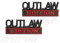 2 Stück OUTLAW Edition Emblem Auto LKW Ersatz für Universal Fahrzeug Auto LKW SUV (Schwarz Rot)