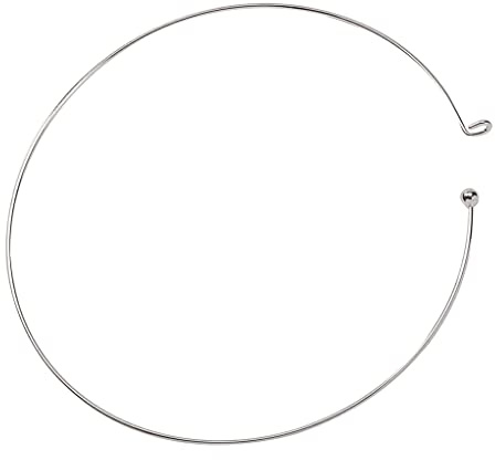 Ailan Wire Collar Hoop Metal Necklace Jewelry Portable Homemade DIY Making Art Finding Replacement Spare Parts Accessories, Silver White