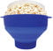 Gadgetime USA Microwave Popcorn Popper with Lids - Silicone - No Oil or Butter Required - Collapsible Bowls - BPA-Free - Movie Night Supplies - Blue