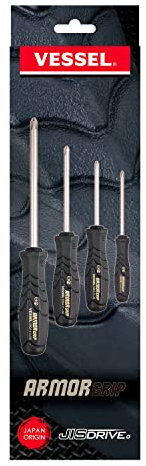 VESSEL - Armor Grip™ Screwdriver Cross Point 4PC. Set (JISDRIVE) No.550APH4PBU