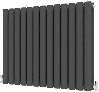 Radbliss Oval Column Horizontal Radiator 600x767mm Anthracite Double Central Heating Designer RAD