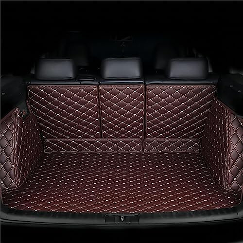 VENYAA Auto Kofferraummatte für Audi Q3 F3 SUV 2018-2023 (up), Vollständige Abdeckung Leder Kofferraumwanne Schutzmatte Wasserdicht rutschfest Autozubehör,Brown