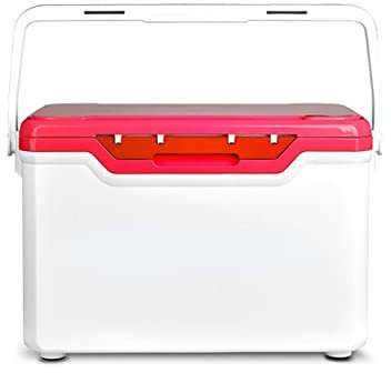 DRYIC Armario Termo con Ruedas de caña de tracción, Caja de Almacenamiento competitiva, refrigerador Aislado, Caja de Aparejos de Pesca Multifuncional de 32L (Set 1 Red Edge)
