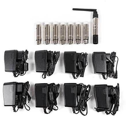 Drahtloses DMX512 Signal Sender, DMX Transmitter mit 8pcs 2.4G Funk Empfänger für Bar Party Bühne Lichtsteuerung, Lichteffekte Drahtlos Steuern