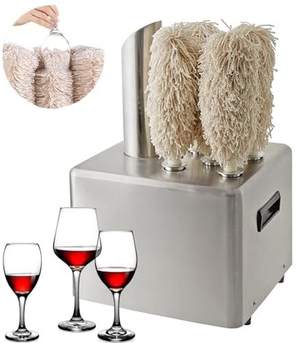 VoOqo Electric Wine Glass Polisher for Bar,Stainless Steel Wine Glass Polisher, 330-660 Cups/Hour, for Hotels, Caterers, Restaurants,5Heads