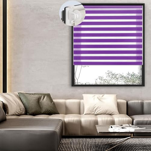 Verdunkelungsrollo Klemmfix ohne Bohren 30 x 180 cm lichtdurchlässig & verdunkelnd Rollo Klemmrollos inklusive Montagematerial für Tür & Fenster, Lila