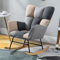 MEHWSUR Samt-Schaukelstühle for Kinderzimmer, Glider Rocker for Babyzimmer mit Massivholzgestell, moderner Stillstuhl, Akzentsessel, bequemer Beistellstuhl mit hoher Rückenlehne (Color : Gray-2)